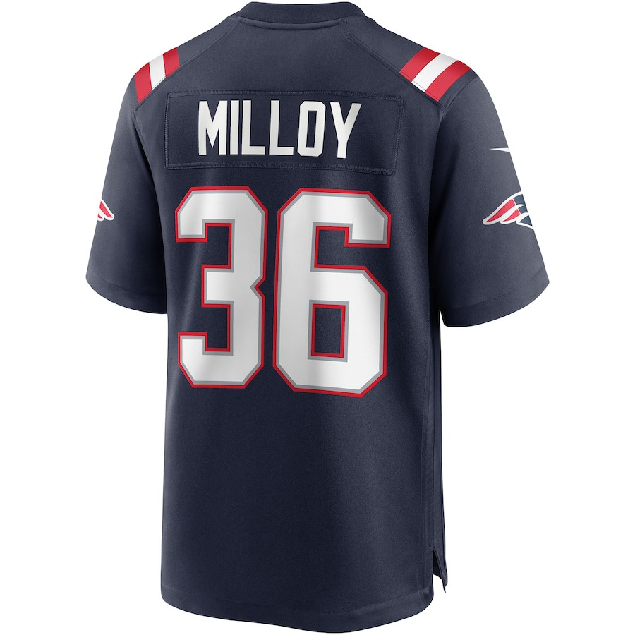 Lawyer Milloy 36 New England Patriots Game Retired Navy NFL Jersey Men's