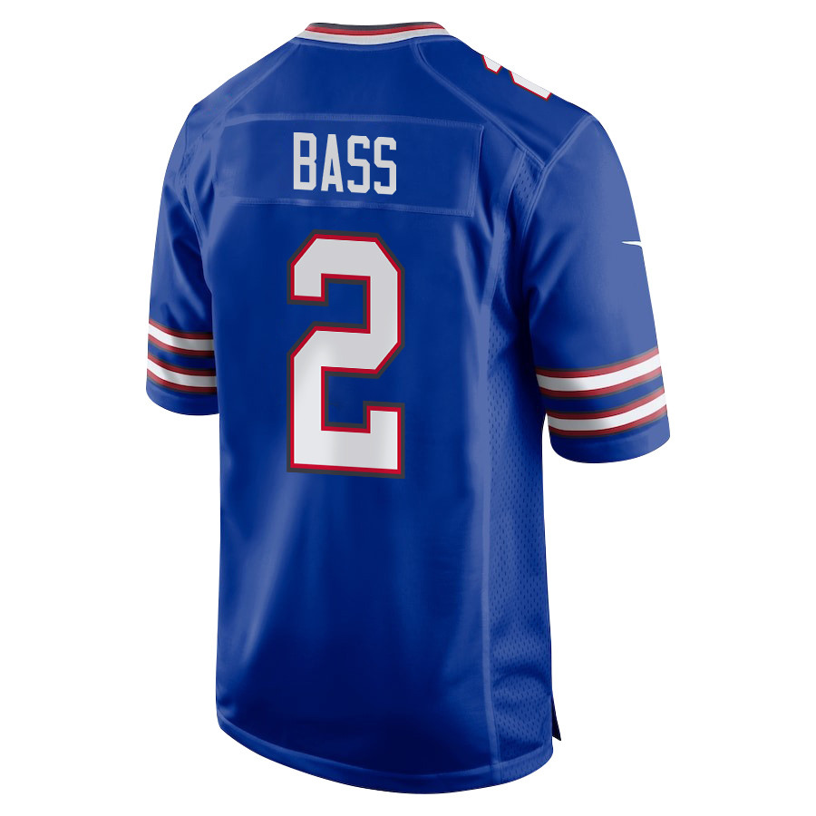 Tyler Bass 2 Buffalo Bills Super Bowl LIX New Orleans Patch Game Royal NFL Jersey Men's