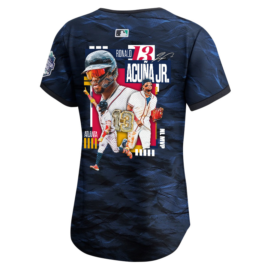 Ronald Acu?a Jr. 13 Atlanta Braves Signed MVP 2023 All Star Game Limited Player Royal MLB Jersey Women's