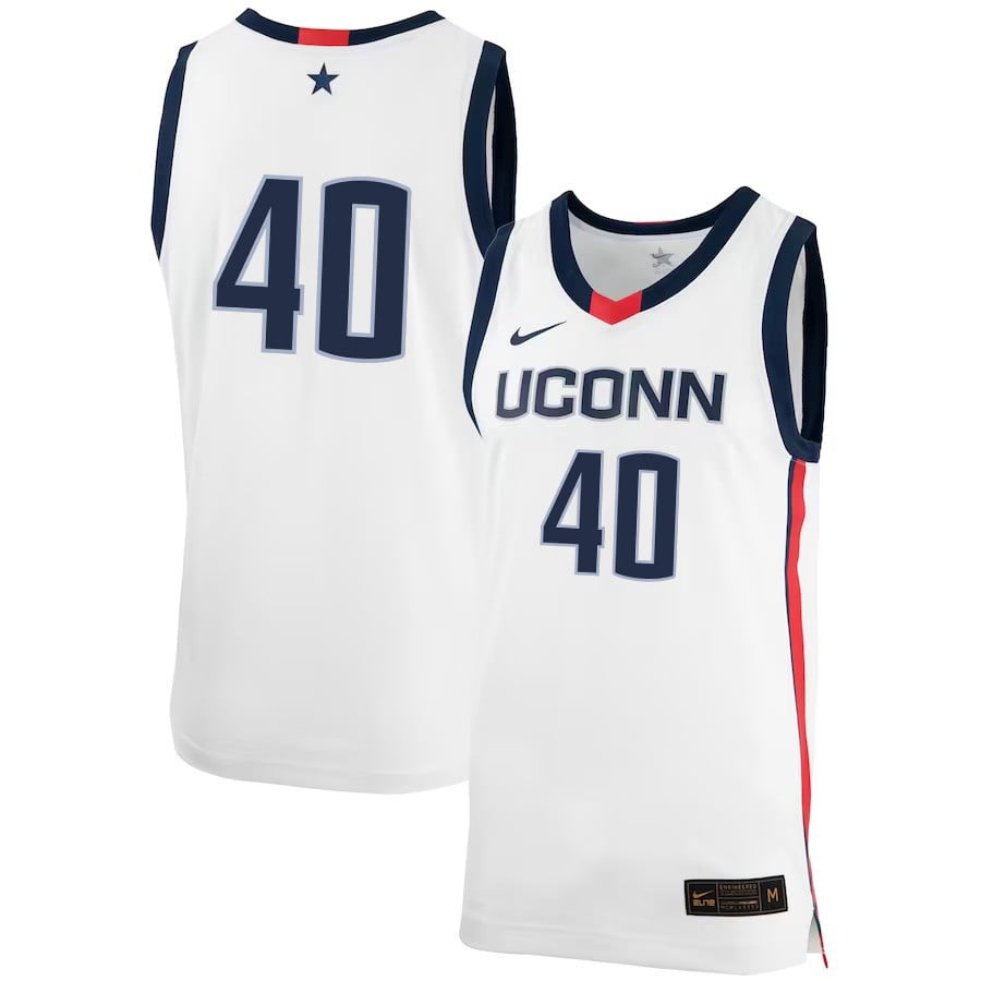 Andre Johnson Jr. 40 UConn Huskies Me White NCAA Jersey Men's