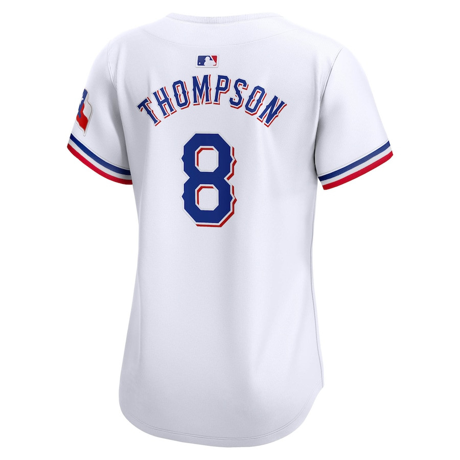 Bubba Thompson 8 Texas Rangers Home Limited Player White MLB Jersey Women's