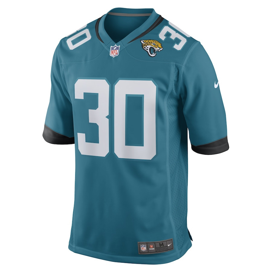 Montaric Brown 30 Jacksonville Jaguars Game Teal NFL Jersey Men's