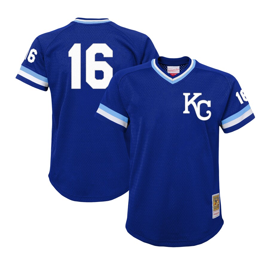 Bo Jackson Kansas City Royals Mitchell&Ness Youth Cooperstown Collection Mesh Batting Practice Jersey Royal