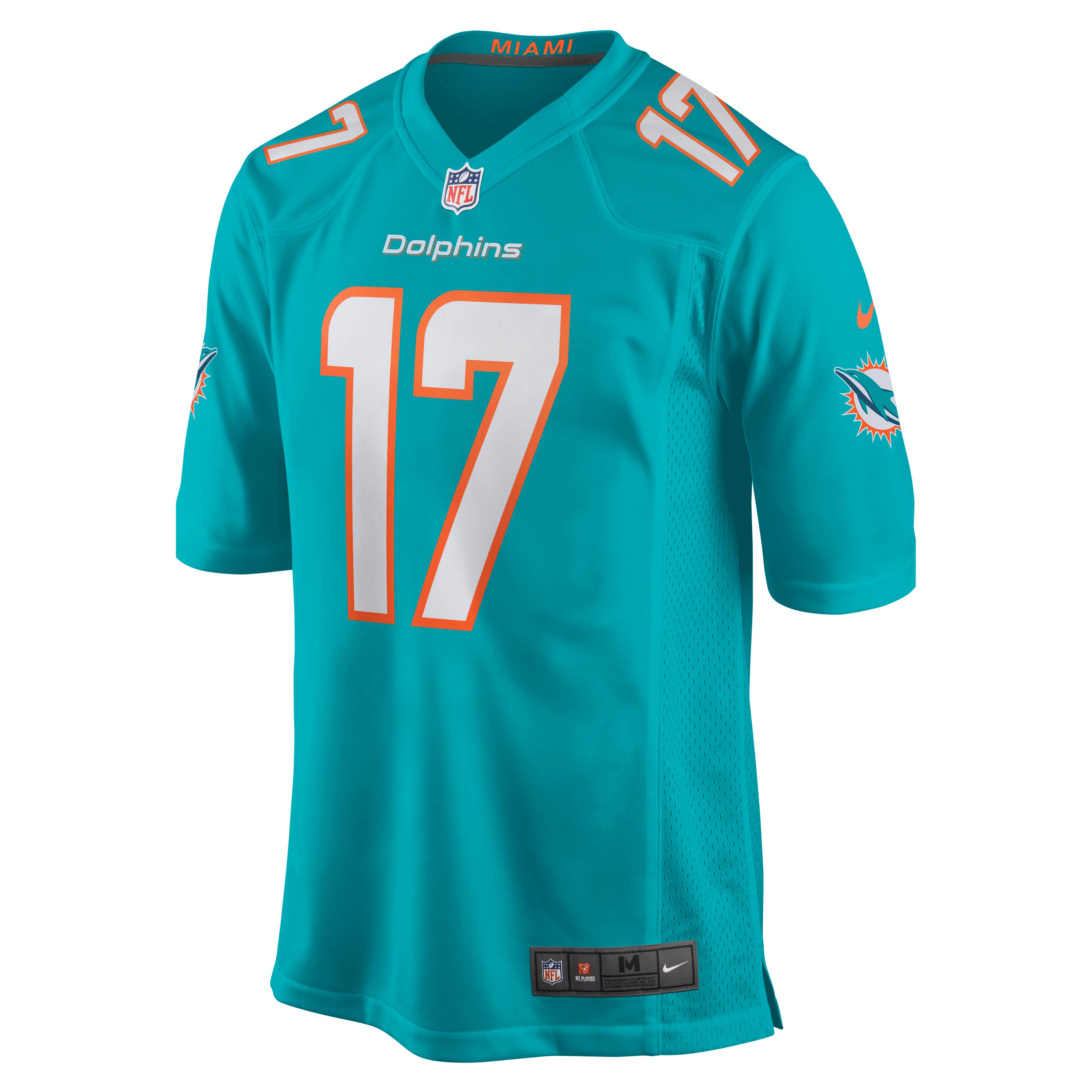 Miami Dolphins Jaylen Waddle Aqua Game Player NFL Jersey Men's