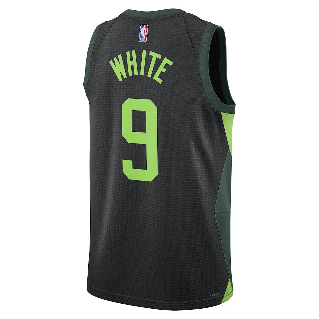 Derric White 9 Boston Celtics Unisex 2024/25 Swingman Player City Edition Black NBA Jersey Unisex