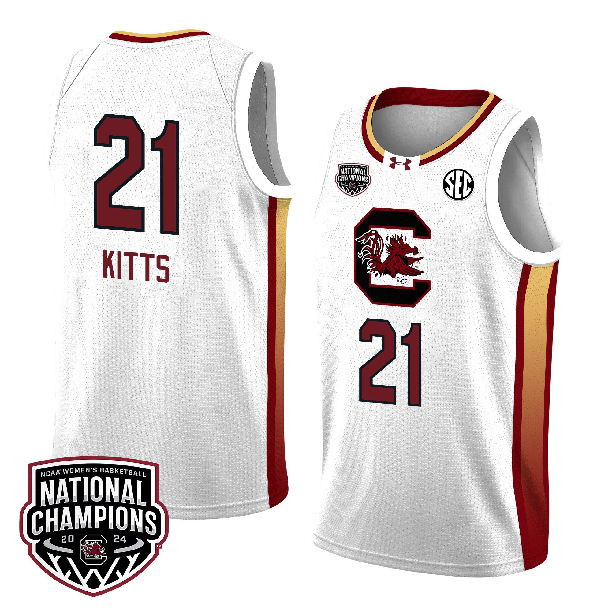 Chloe Kitts 21 South Carolina 2024 National Champions Patch Unisex NCAA Jersey Unisex