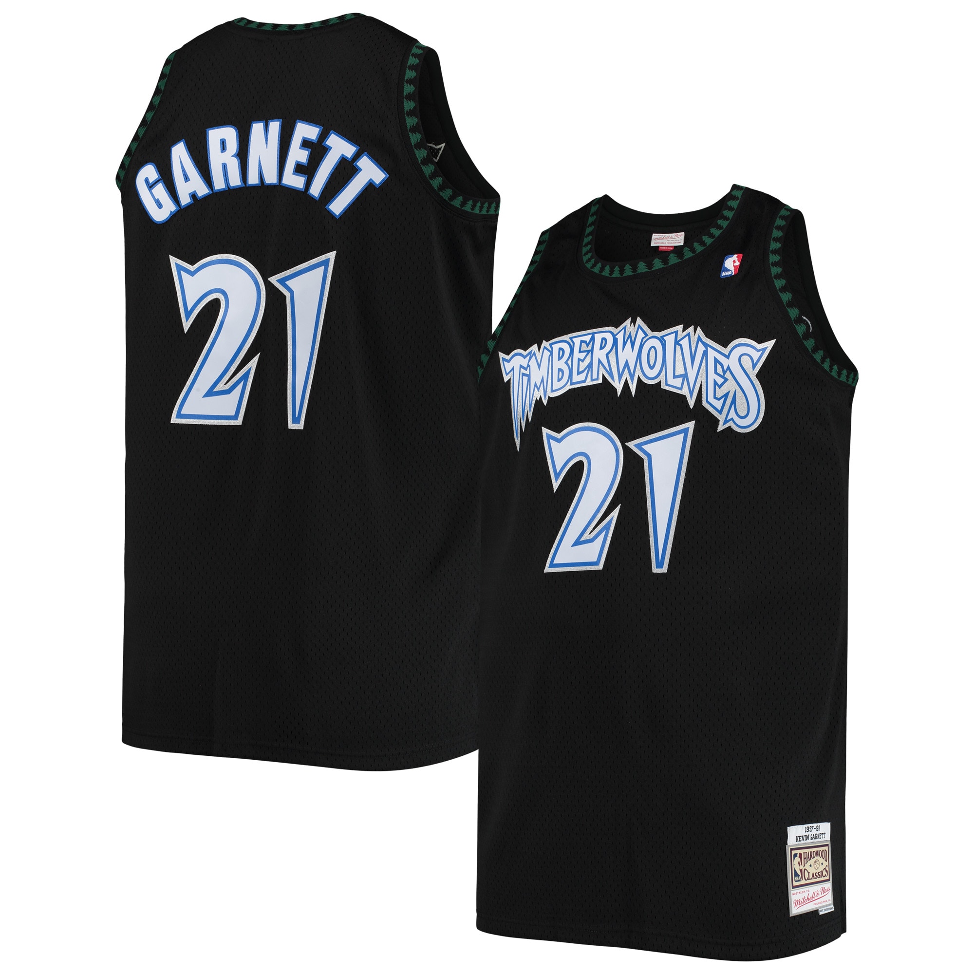 Mitchell Ness Kevin Garnett Black Minnesota Timberwolves 1997/98 Big Tall Hardwood Classics Swingman NBA Jersey Men's