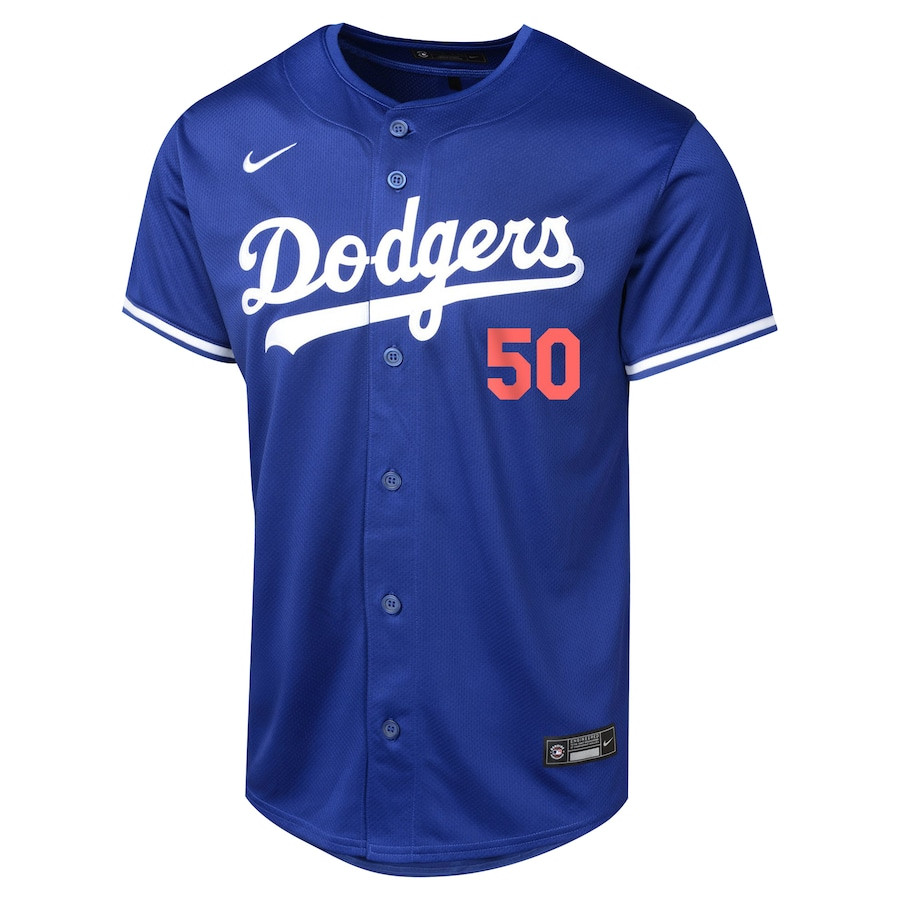 Mookie Betts 50 Los Angeles Dodgers Alternate Limited Royal MLB Jersey Youth