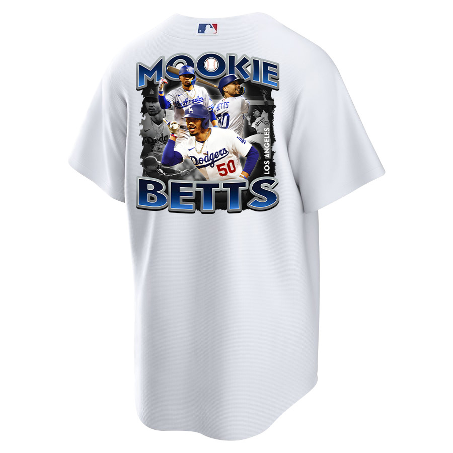 Mookie Betts 50 Los Angeles Dodgers Posture 2023 Home Player White MLB Jersey Men's