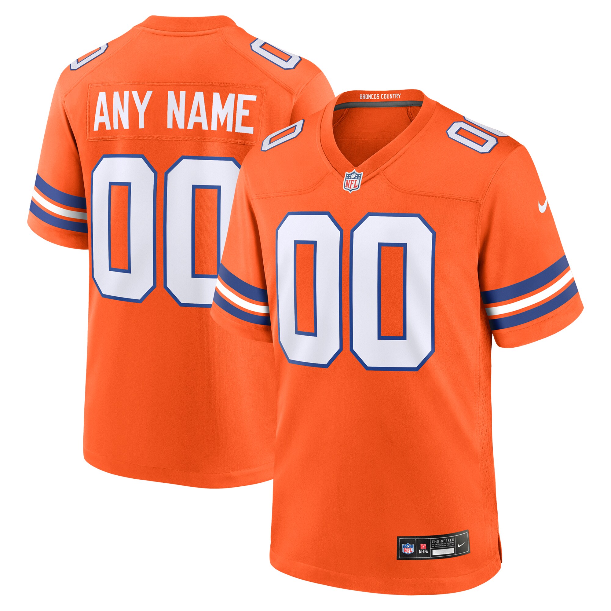Denver Broncos Orange Mile High Collection 1977 Throwback Custom Game NFL Jersey Men's