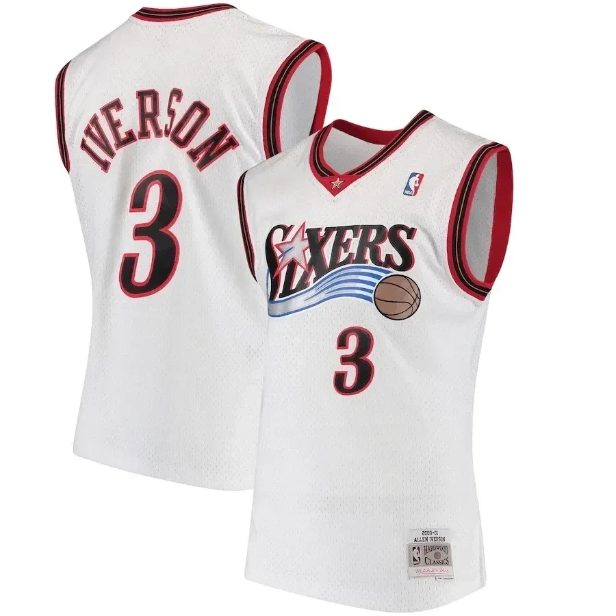 Allen Iverson Philadelphia 76ers Mitchell Ness 2000-01 Hardwood Classics Swingman White NBA Jersey Men's