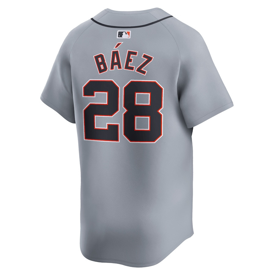 Javier Baez 28 Detroit Tigers Road Limited Gray MLB Jersey Men's