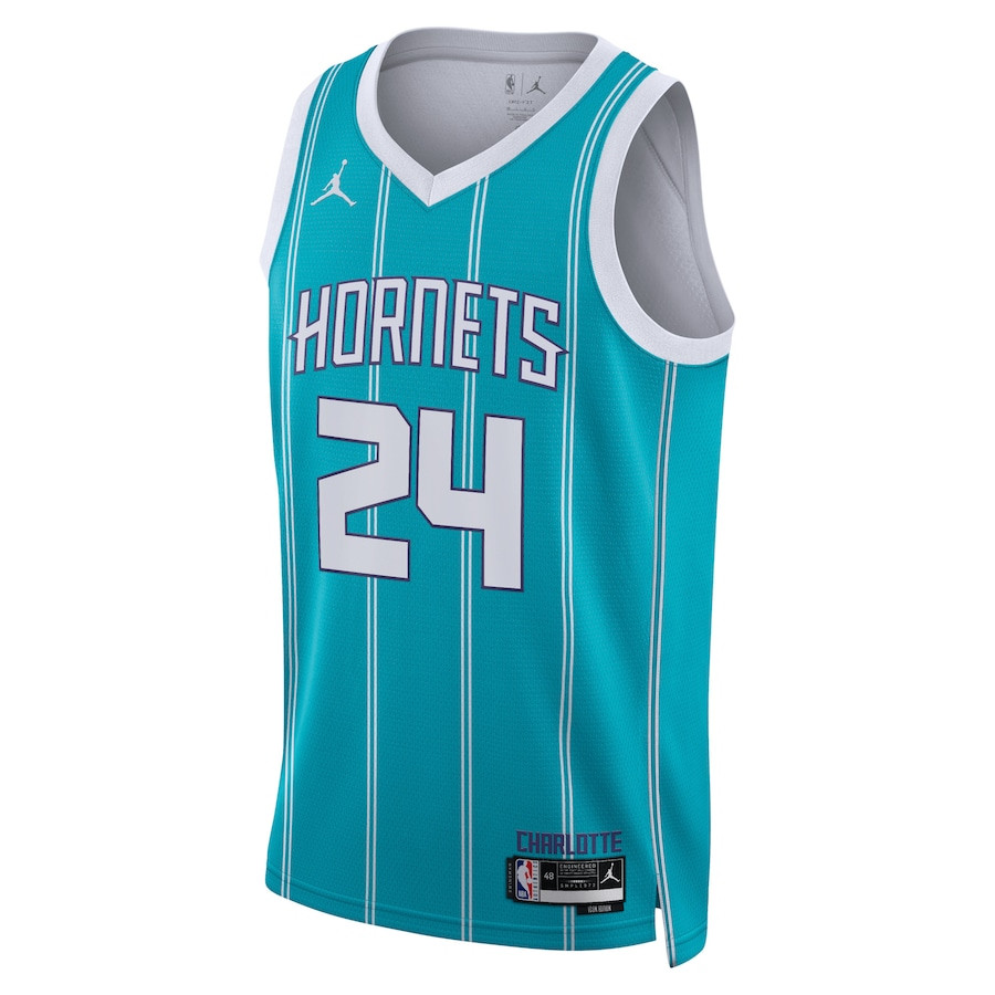 Brandon Miller 24 Charlotte Hornets Unisex Swingman Icon Edition Teal NBA Jersey Unisex