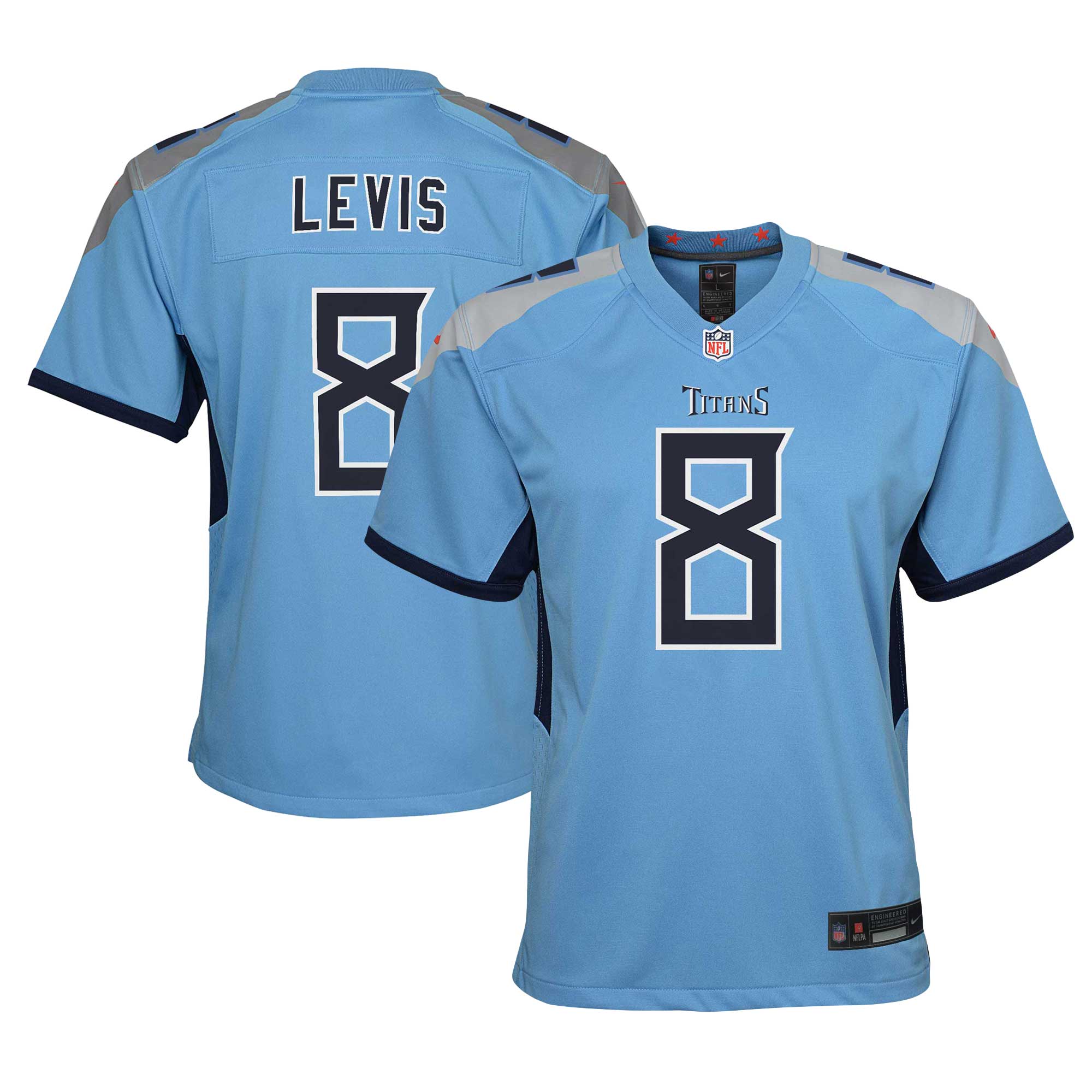 Tennessee Titans Will Levis Light Blue Alternate Player Game NFL Jersey Youth