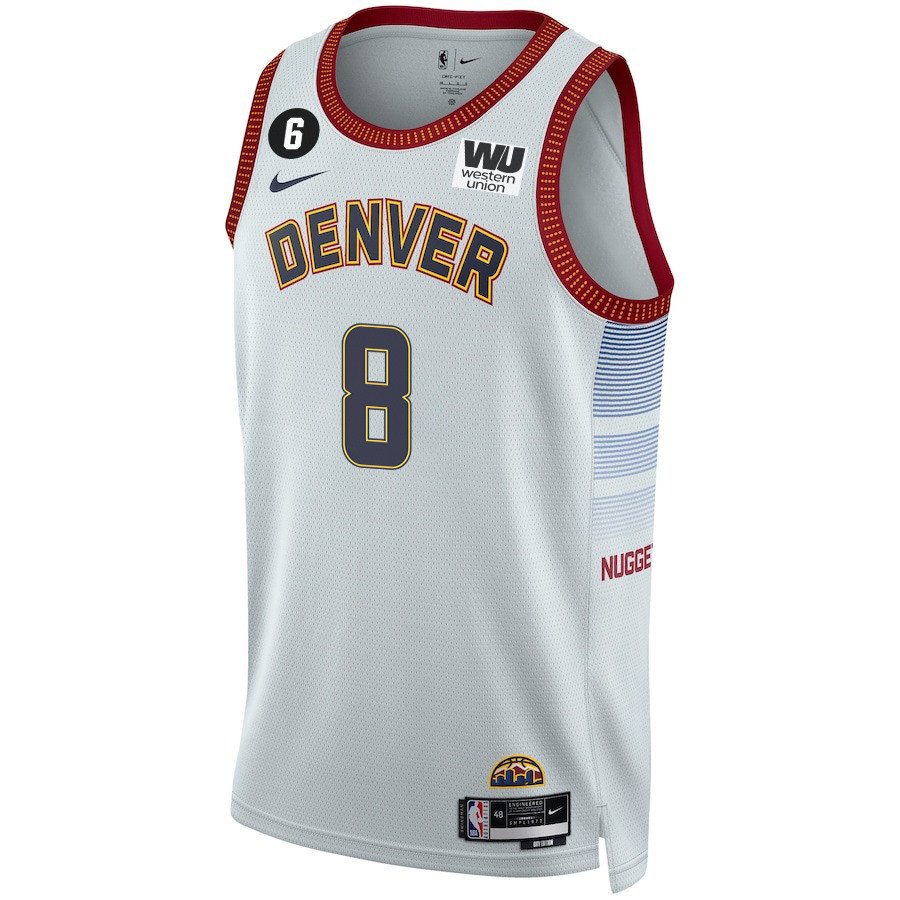 Peyton Watson 8 Denver Nuggets Final Champions 2023 Swingma White NBA Jersey Youth