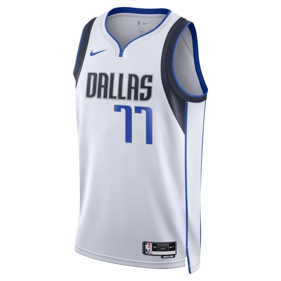 Luka Doncic 77 Dallas Mavericks 2024 FINALS PATCH Swingman Association Editio White NBA Jersey Men's