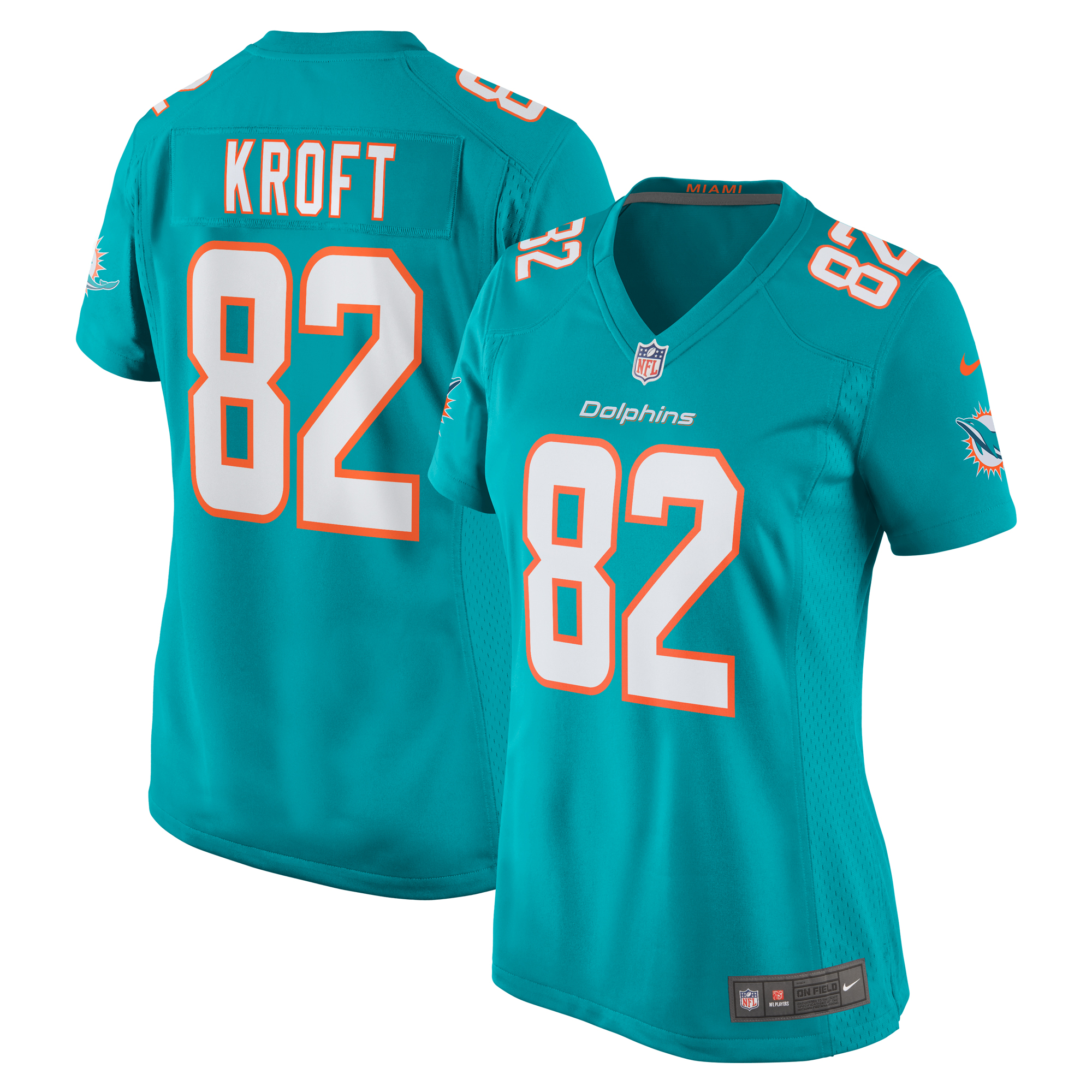 Miami Dolphins Tyler Kroft Aqua Team Game NFL Jersey Women's