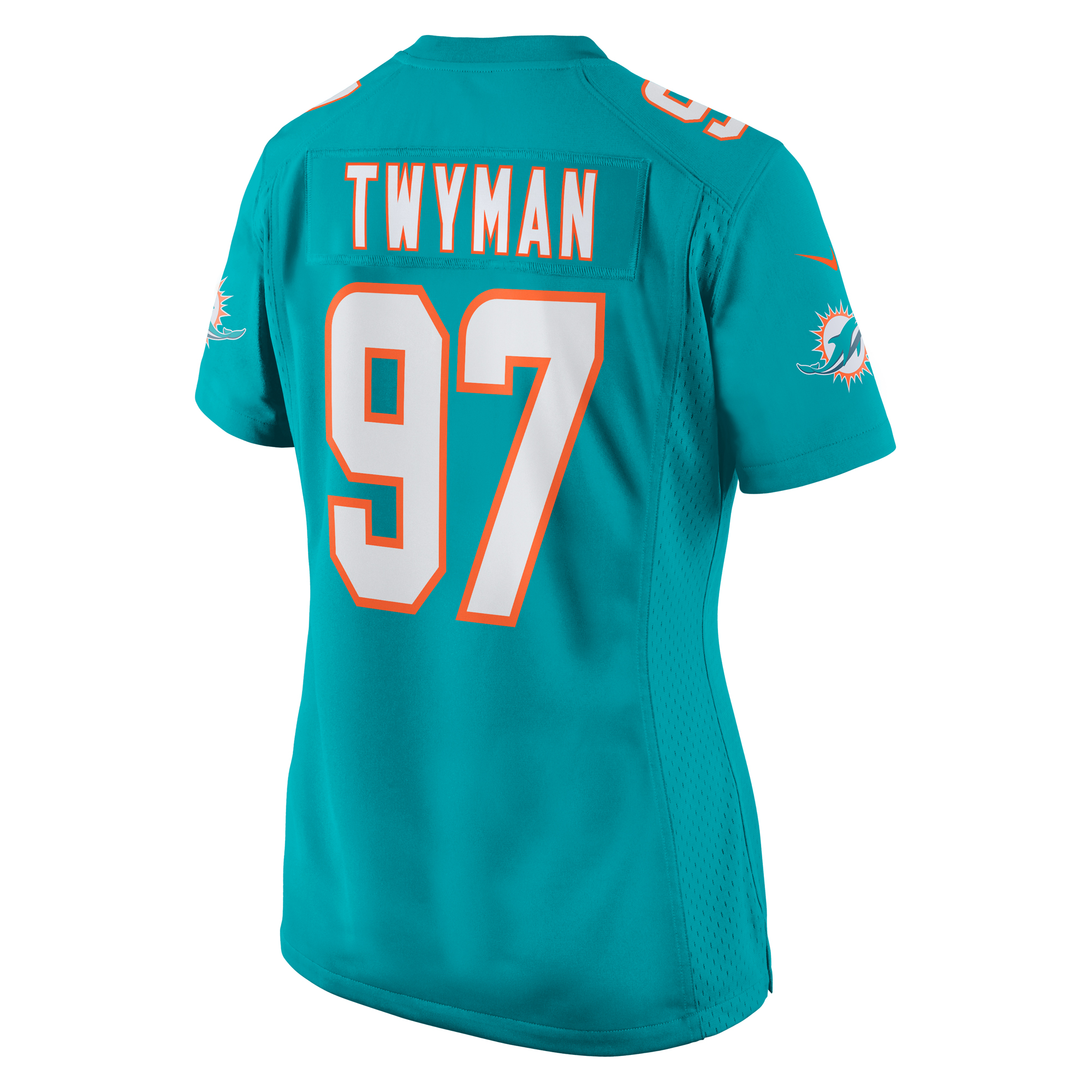Miami Dolphins Jaylen Twyman Aqua Home Game Player NFL Jersey Women's