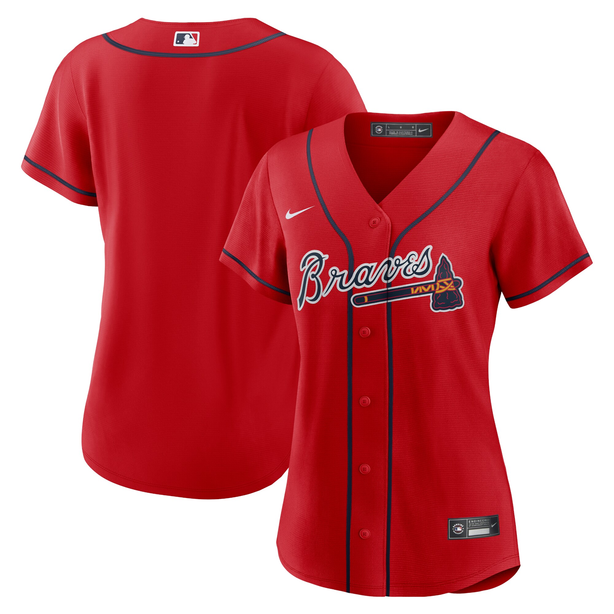 Atlanta Braves Red Alternate Team MLB Jersey Women's