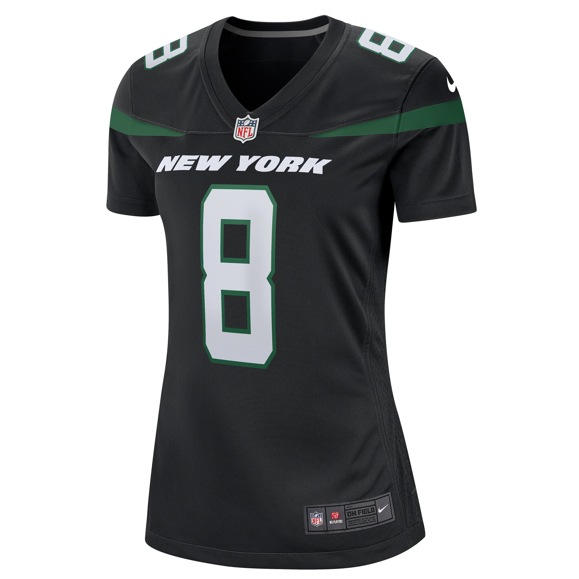 New York Jets Aaron Rodgers Black Player NFL Jersey Women's