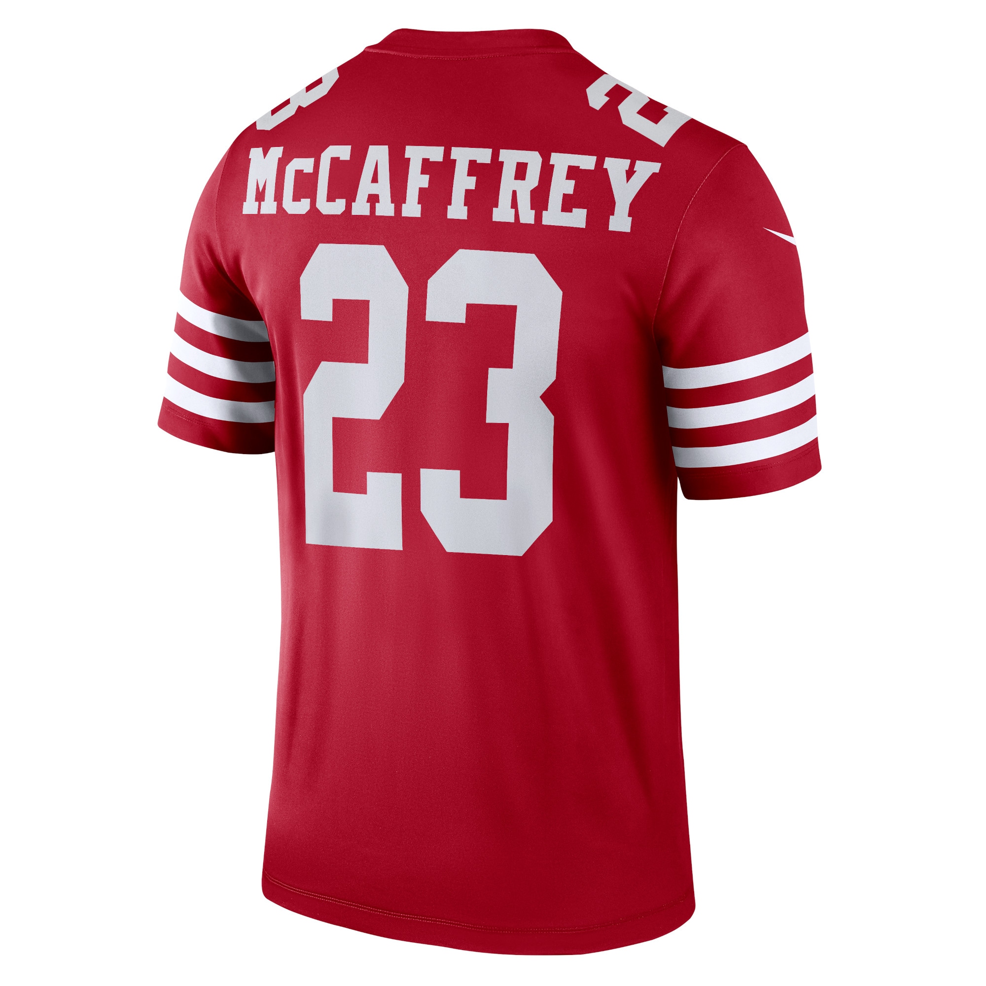 San Francisco 49ers Christian McCaffrey Scarlet Team Legend Player Performance Top NFL Jersey Men's