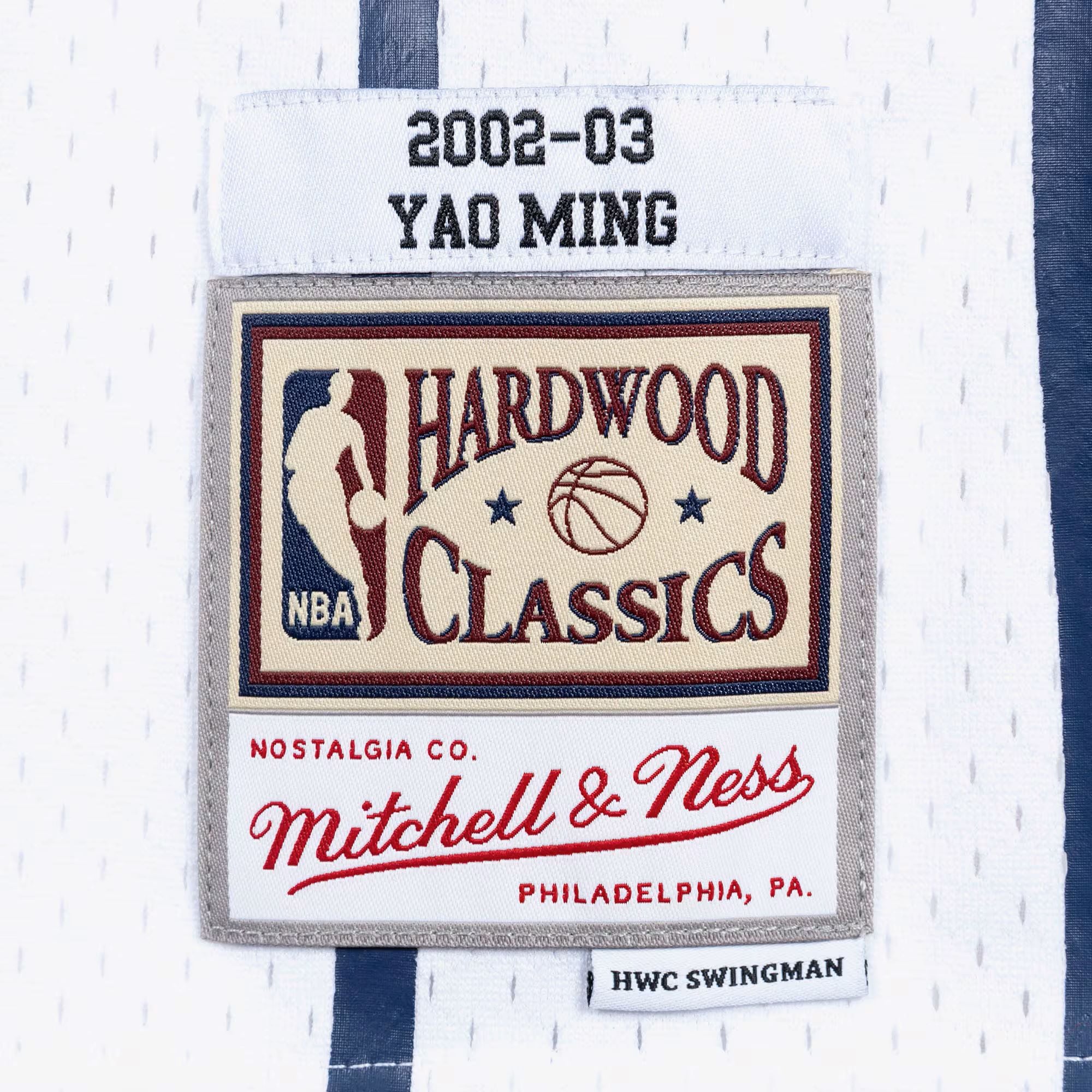 Yao Min White Houston Rockets Hardwood Classics Swingman Player NBA Jersey Men's