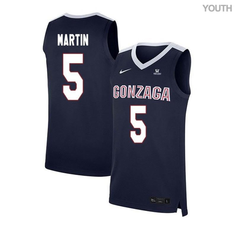 5 Alex Martin Navy Elite Gonzaga Bulldogs NCAA Jersey Youth