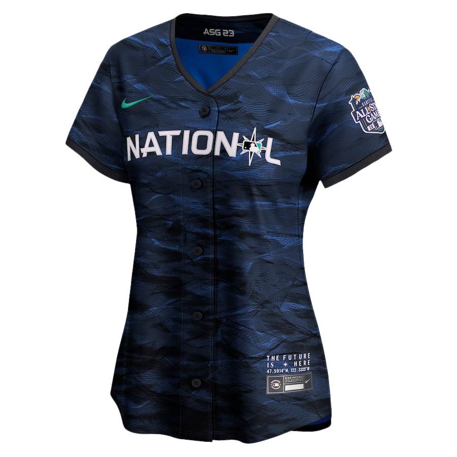 Mookie Betts 50 Los Angeles Dodgers Posture 2023 All Star Game Limited Player Royal MLB Jersey Women's
