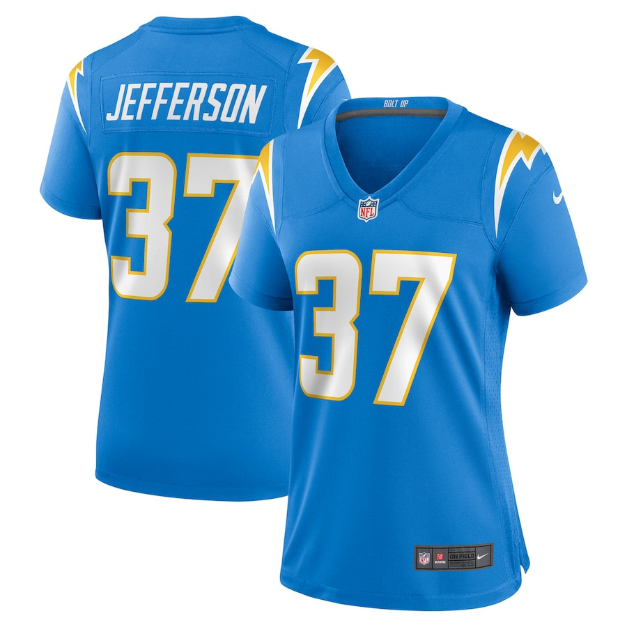 Tony Jefferson 37 Los Angeles Chargers Game Powder Blue NFL Jersey Women's
