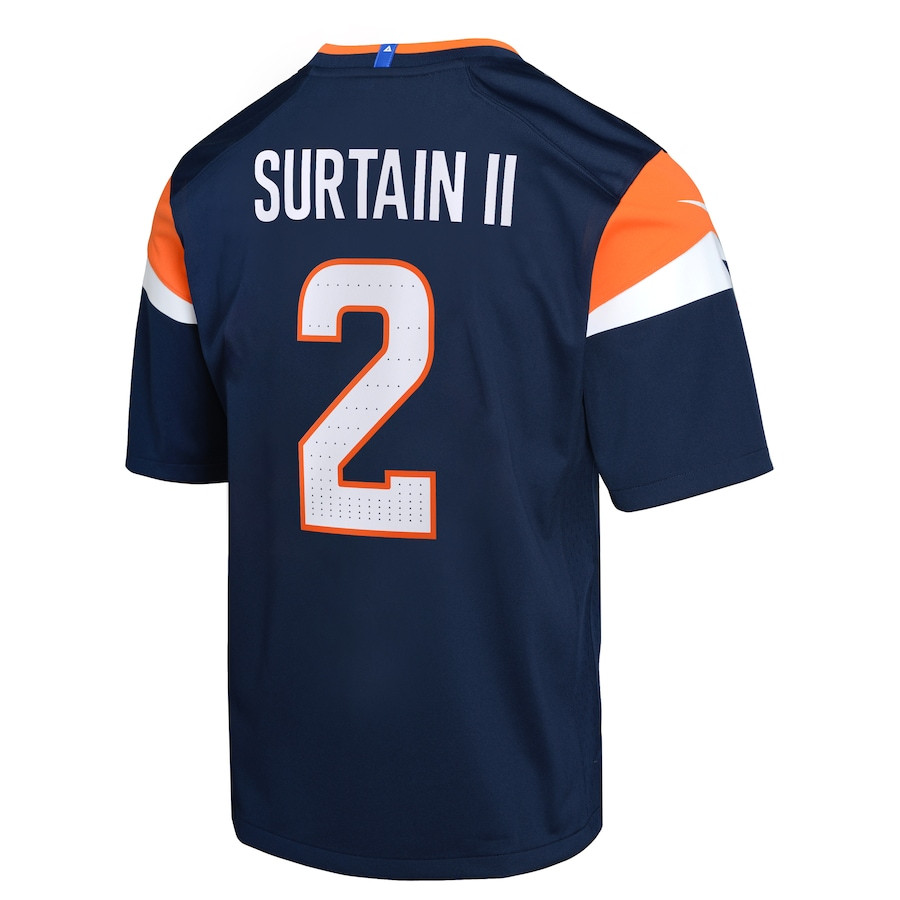 Patrick Surtain II 2 Denver Broncos Alternate Game Navy NFL Jersey Youth