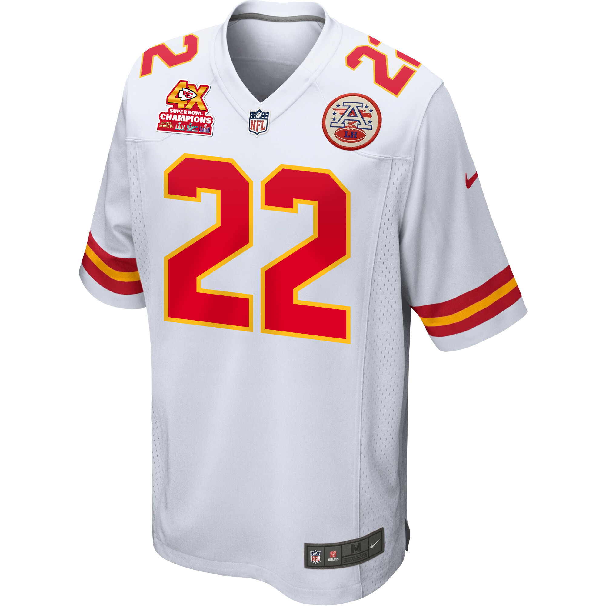 Trent McDuffie 22 Kansas City Chiefs Super Bowl LVIII Champions 4X Game White NFL Jersey Men's