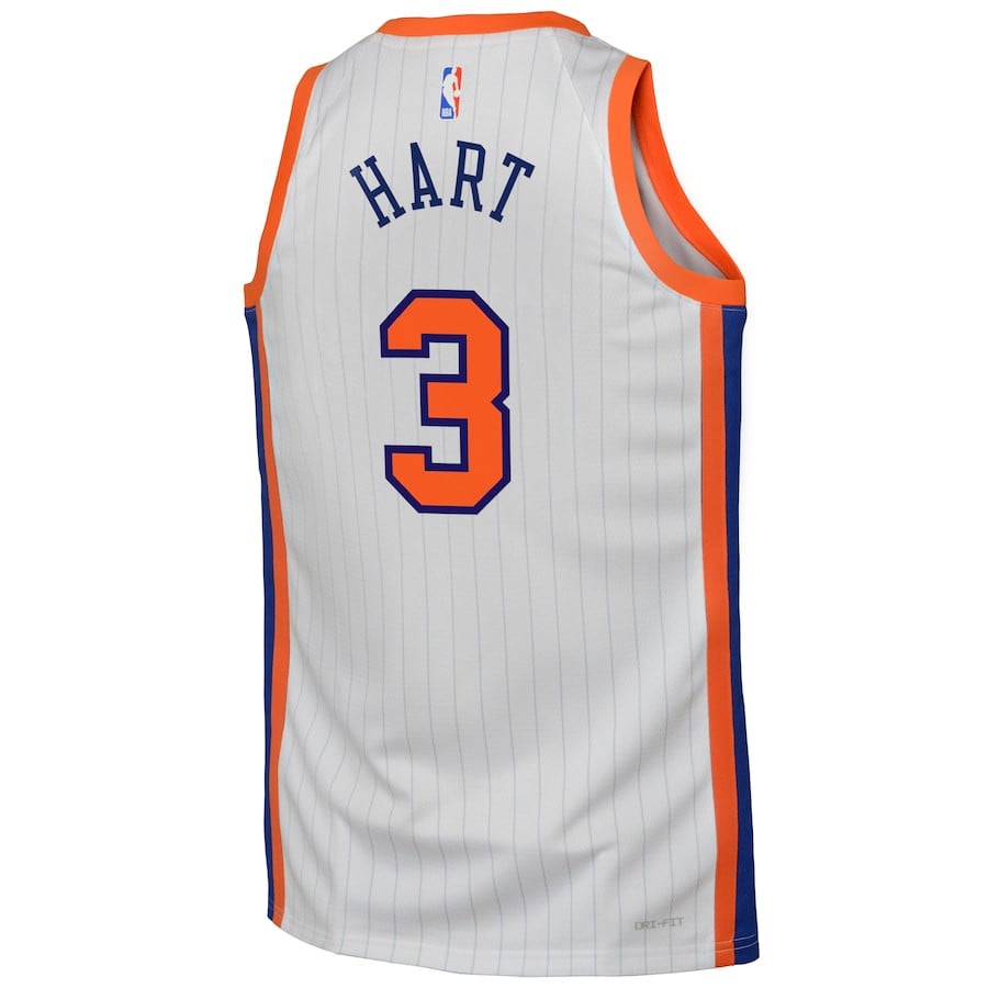 Josh Hart 3 New York Knicks 2024/25 Swingman Playe City Editio White NBA Jersey Youth