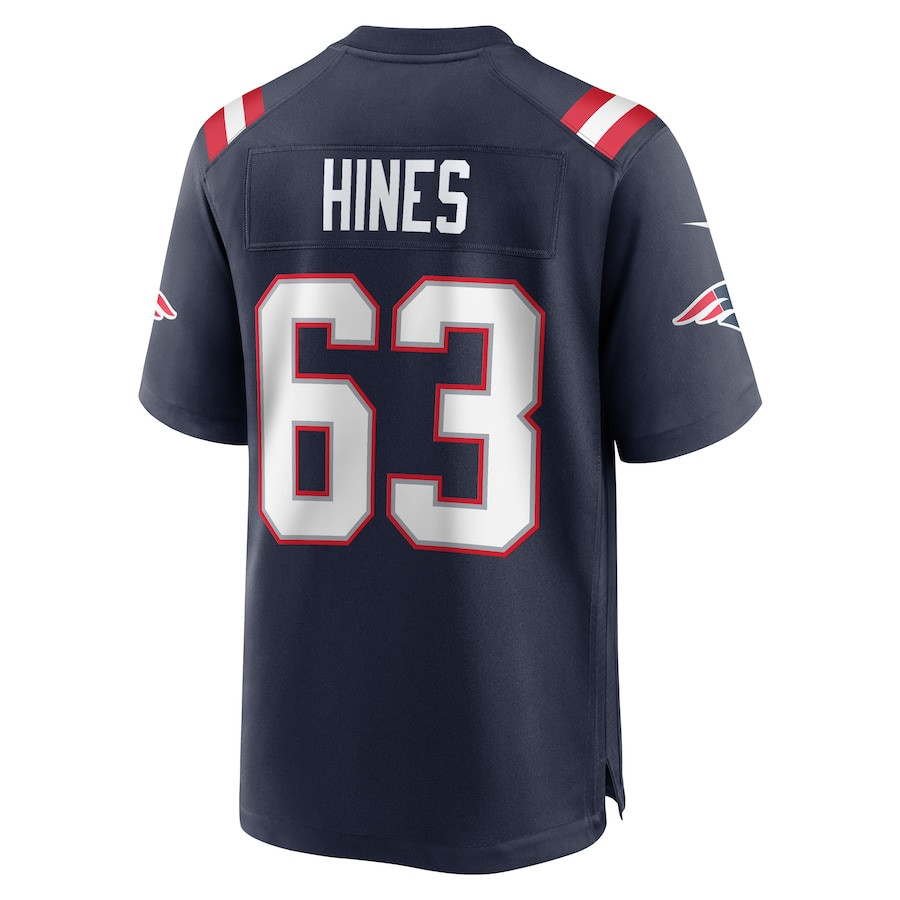 Chasen Hines 63 New England Patriots Game Navy NFL Jersey Men's