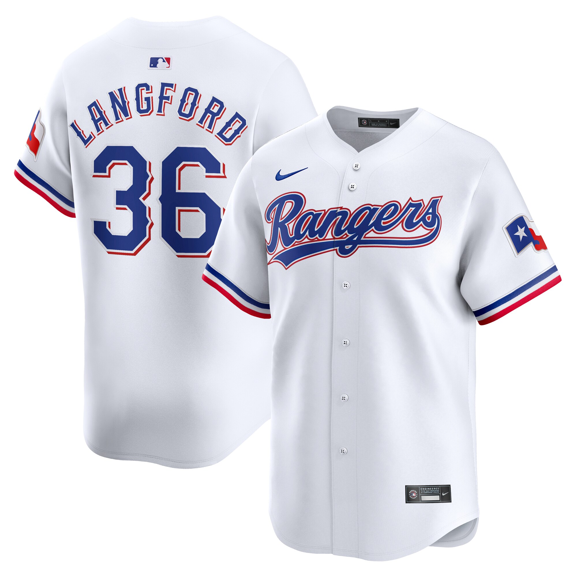 Texas Rangers Wyatt Langford White Home Limited Player MLB Jersey Men's