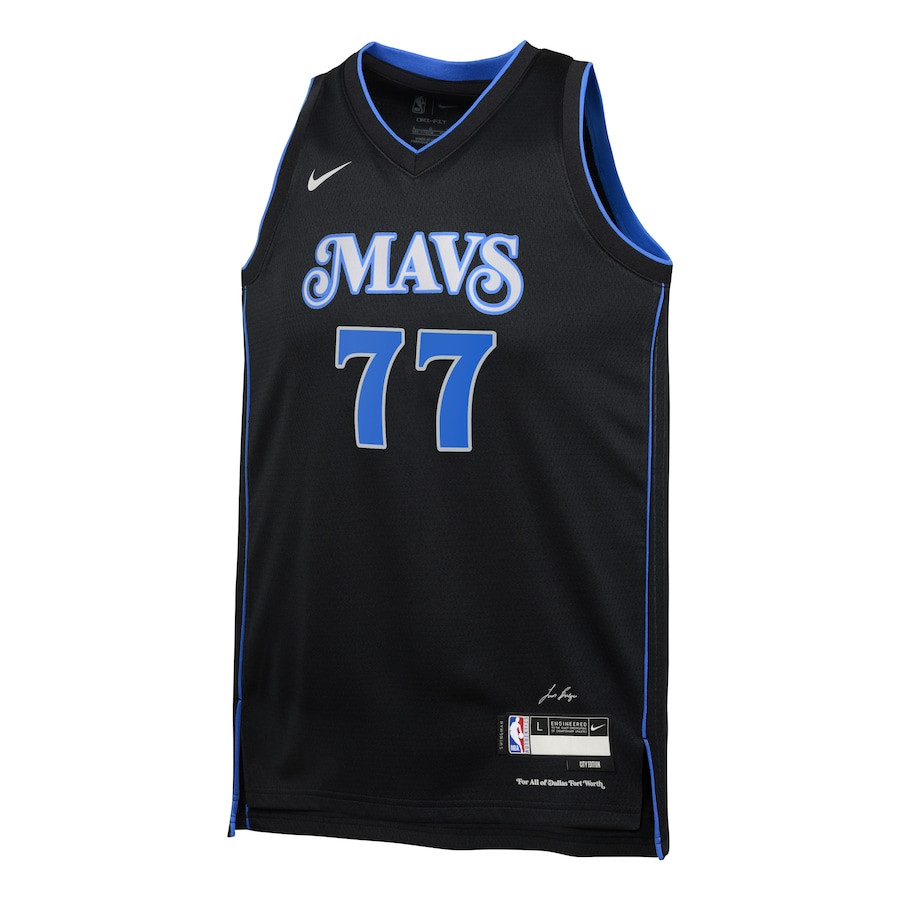 Luka Doncic 77 Dallas Mavericks 2023/24 City Edition Swingma Black NBA Jersey Youth