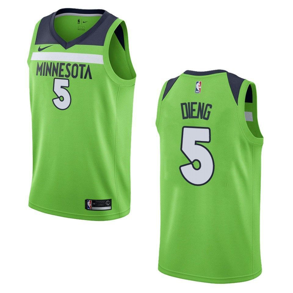 Minnesota Timberwolves 5 Gorgui Dieng Statement Swingman Green NBA Jersey Men's
