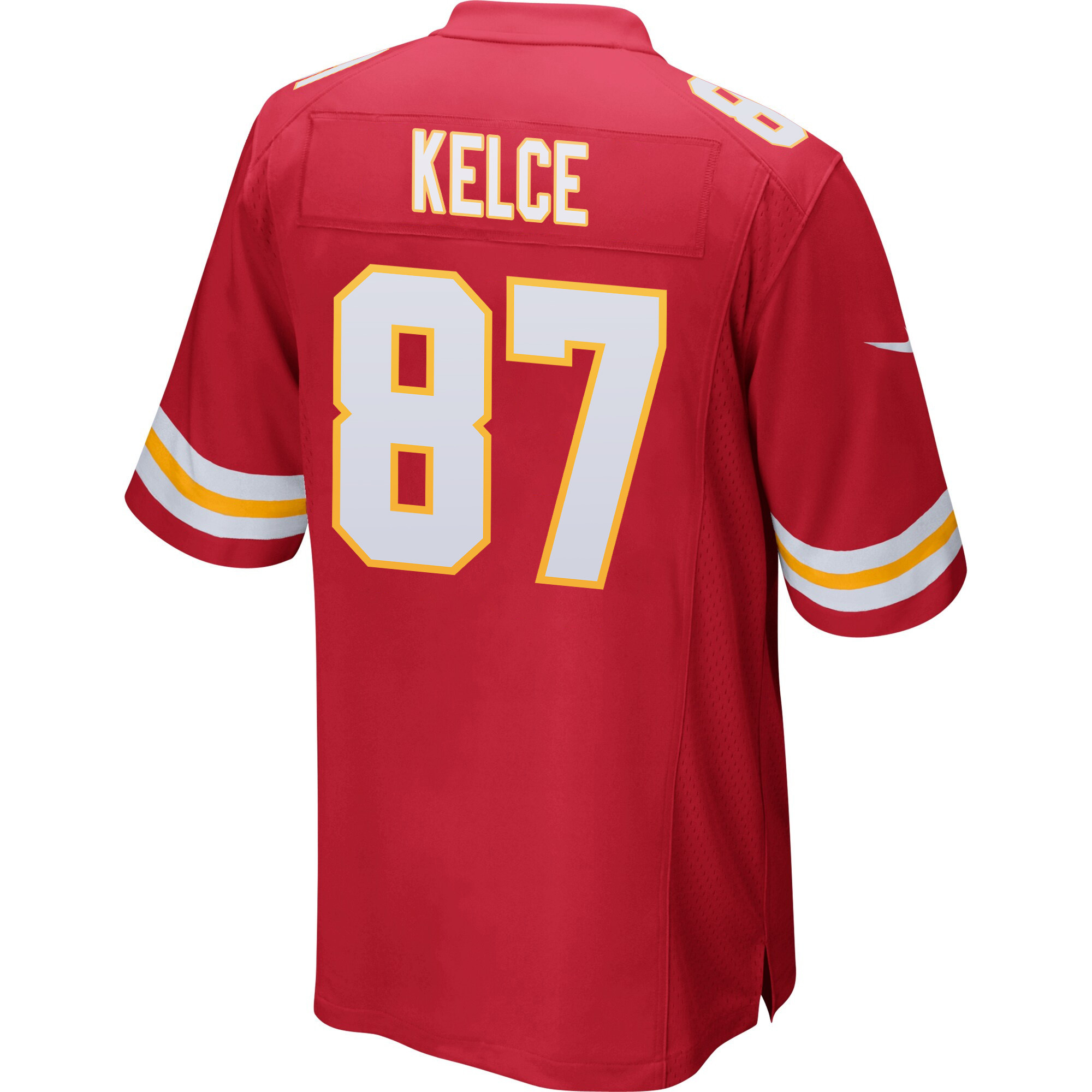 Travis Kelce 87 Kansas City Chiefs AFC Champions Patch Game Red NFL Jersey Men's