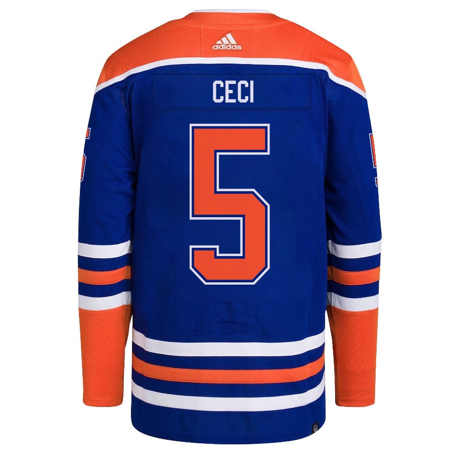 Cody Ceci 5 Edmonton Oilers 2024 Playoffs Patch Home Men NHL Jersey Men's