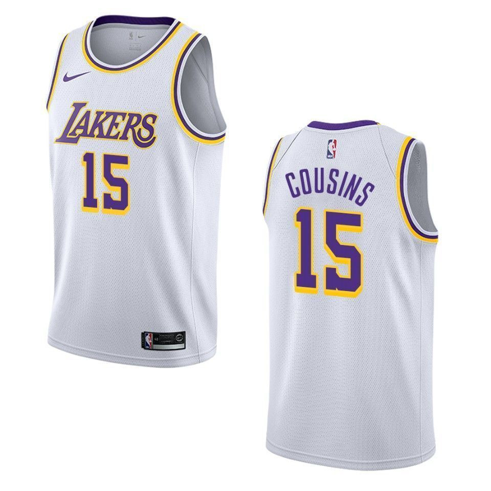 Los Angeles Lakers 15 Demarcus Cousins Association Swingman White NBA Jersey Men's