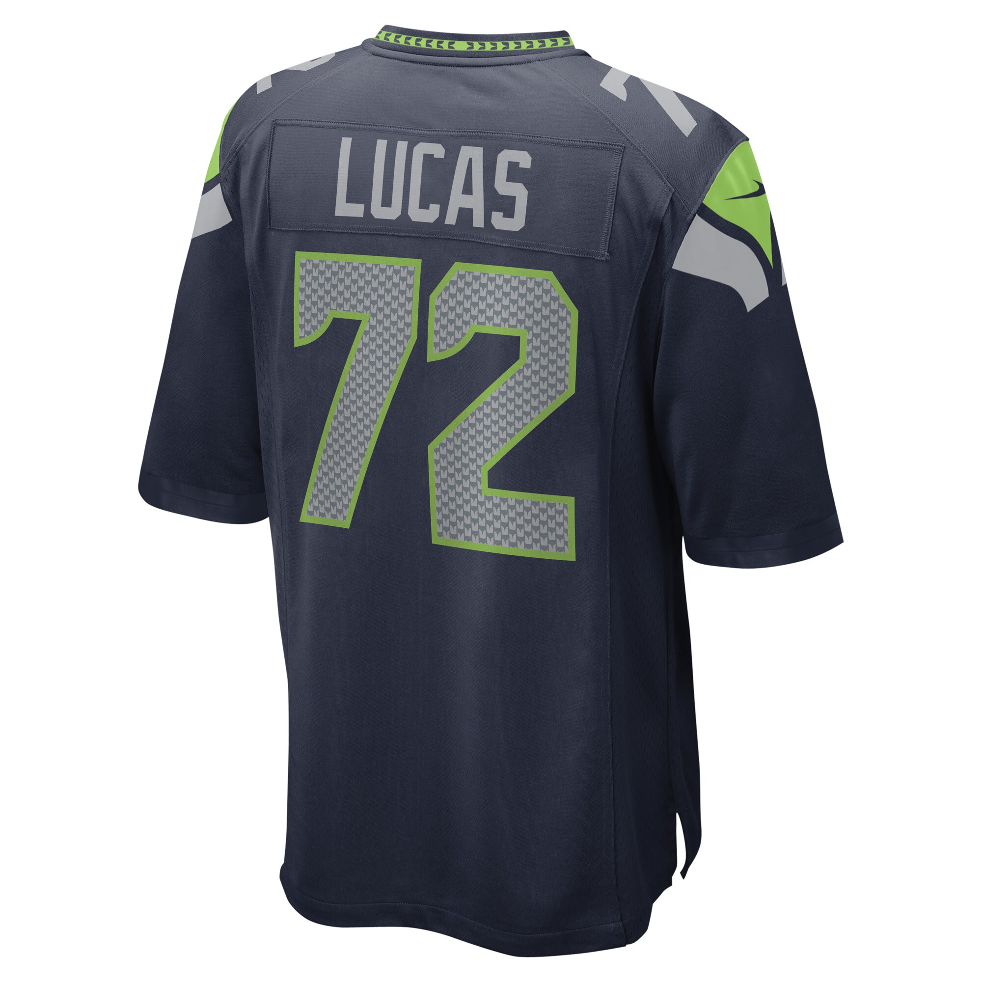 Seattle Seahawks Abraham Lucas College Navy Game Player NFL Jersey Men's
