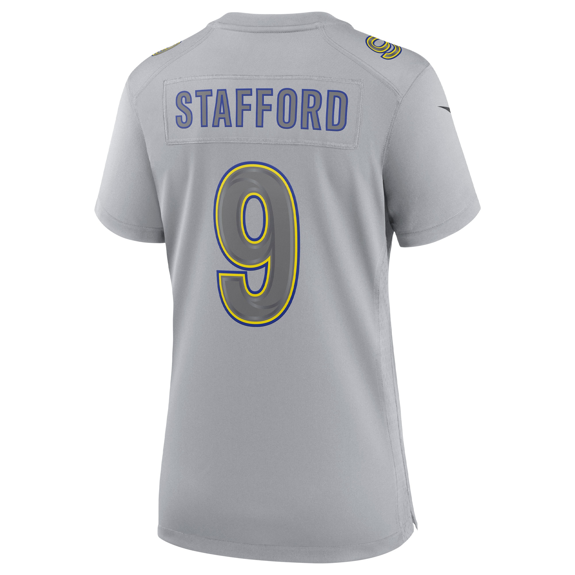 Los Angeles Rams Matthew Stafford Gray Atmosphere Fashion Game NFL Jersey Women's