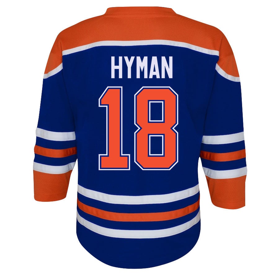 Zach Hyman 18 Edmonton Oilers 2024 STANLEY CUP Final Home Royal NHL Jersey Youth