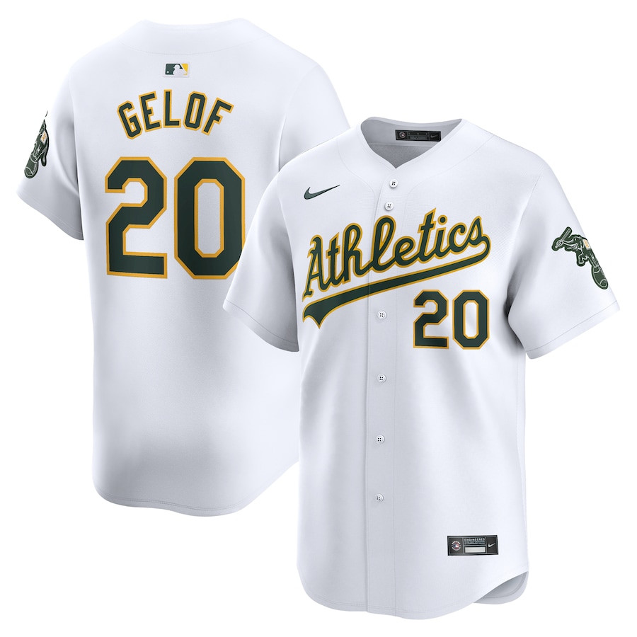 Zack Gelof 20 Oakland Athletics Home Limited Player White MLB Jersey Men's