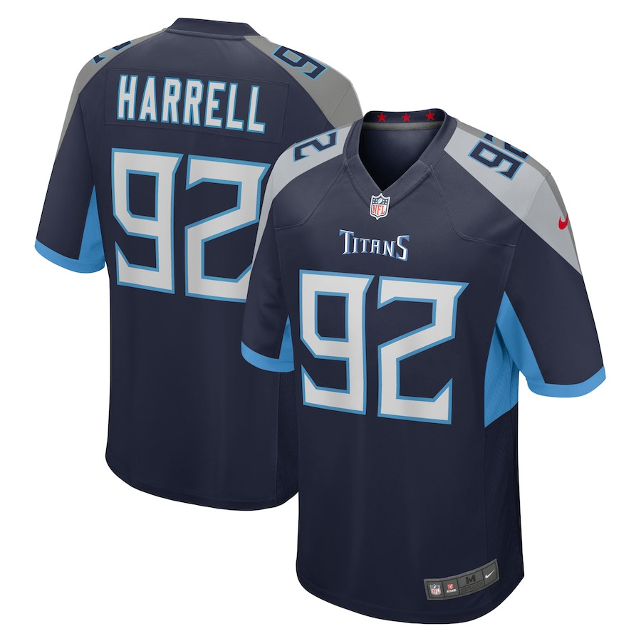 Jaylen Harrell 92 Tennessee Titans Game Navy NFL Jersey Men's