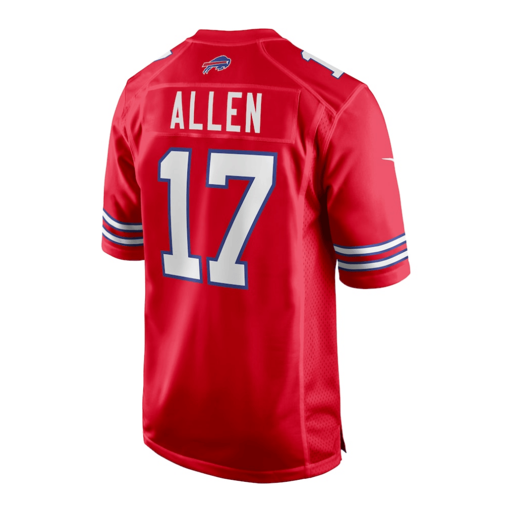 Josh Allen 17 Buffalo Bills 2025 Pro Bowl Patch Alternate Game Red NFL Jersey Men's