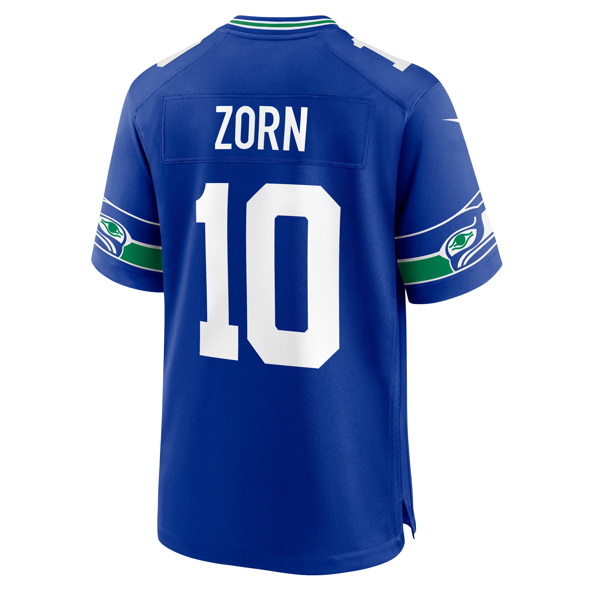 Seattle Seahawks Jim Zorn Royal Throwback Retired Player Game NFL Jersey Men's