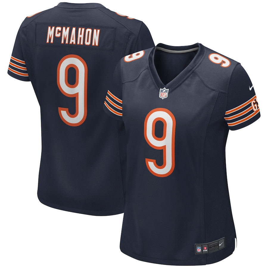 Jim McMahon 9 Chicago Bears Game Retired Navy NFL Jersey Women's