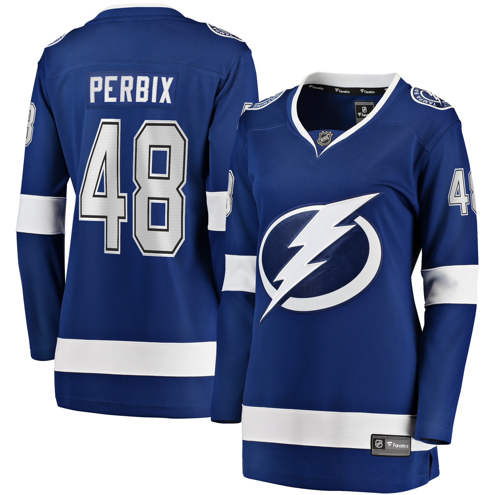 Tampa Bay Lightning Nick Perbix Blue Home Breakaway Player NHL Jersey Women's