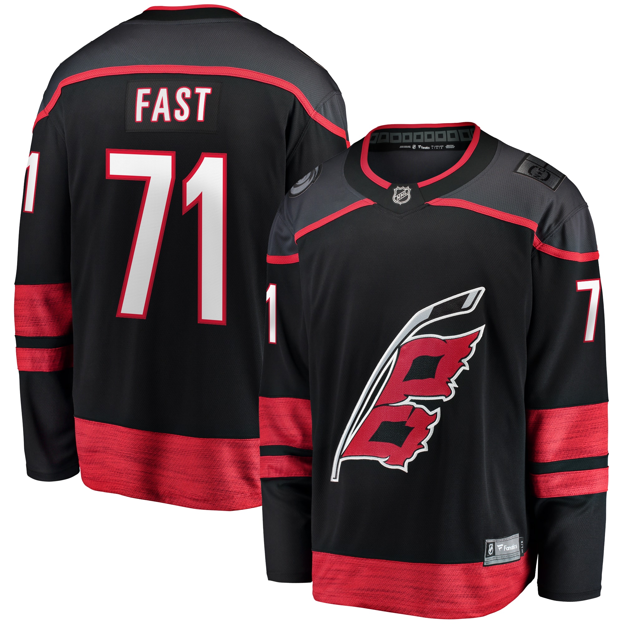 Carolina Hurricanes Jesper Fast Black Home Breakaway NHL Jersey Men's