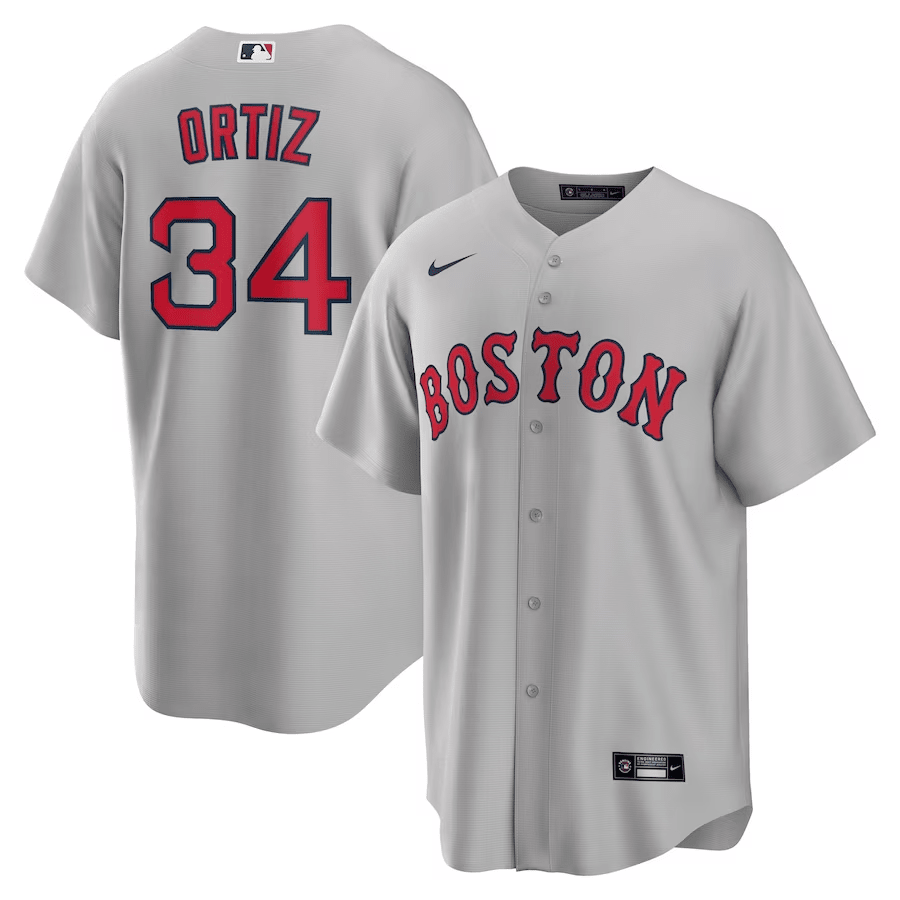David Ortiz 34 Boston Red Sox Road Gray MLB Jersey Men's